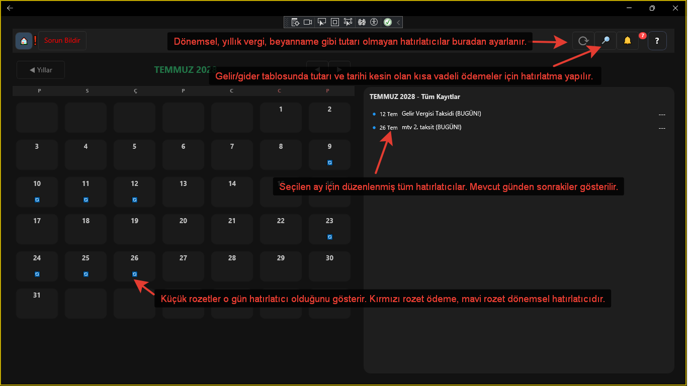 Hatırlatıcı ve Ajanda