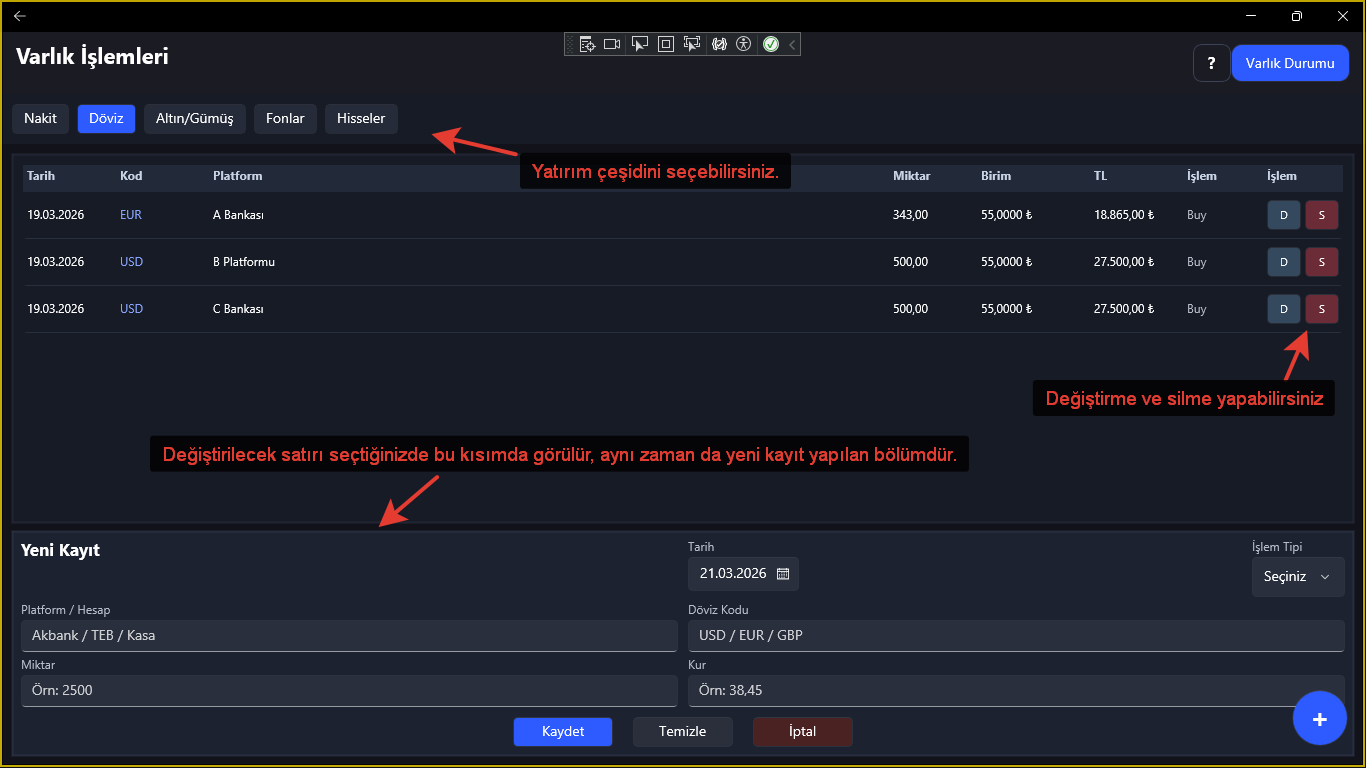 Varlık Hareket İzleyici